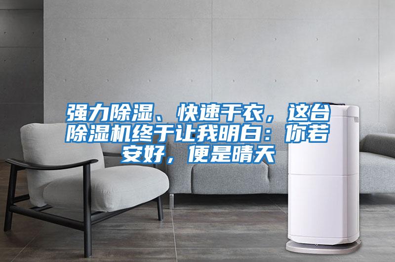強力除濕、快速干衣，這臺除濕機終于讓我明白：你若安好，便是晴天